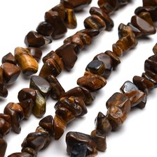 Natural Tiger Eye Chip Beads 32  Strand 5 8mm Jewelry Making Bulk Loose
