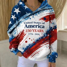 United States Patriotic 250 Years 3D Print Hoodie - Adults  Youth