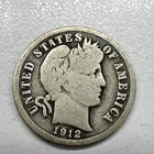 1912-D Barber Dime 90% Silver 100+ years Old 🇺🇸 Thick Detail Great Add To Book