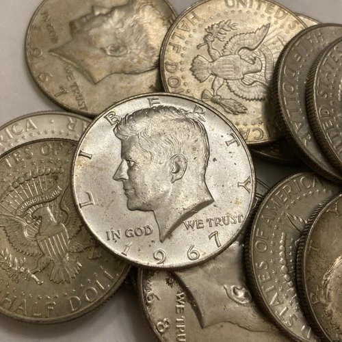 40% Kennedy Half Dollar Roll $10 Face 20 Coins Circulated but Good Eye Appeal