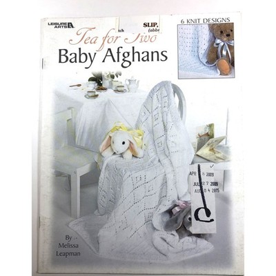 Tea for Two Baby Afghans Melissa Leapman 2002 Leisure Arts #3381 Knit vn