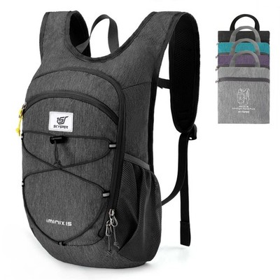 Skysper 15L Wanderrucksack leichter faltbarer Daypack 15 Liter, schwarz 