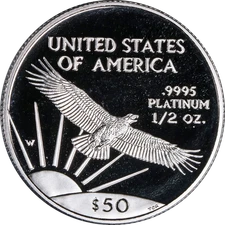 1997-W Platinum American Eagle $50 Proof Bullion Coin - OGP COA - STOCK
