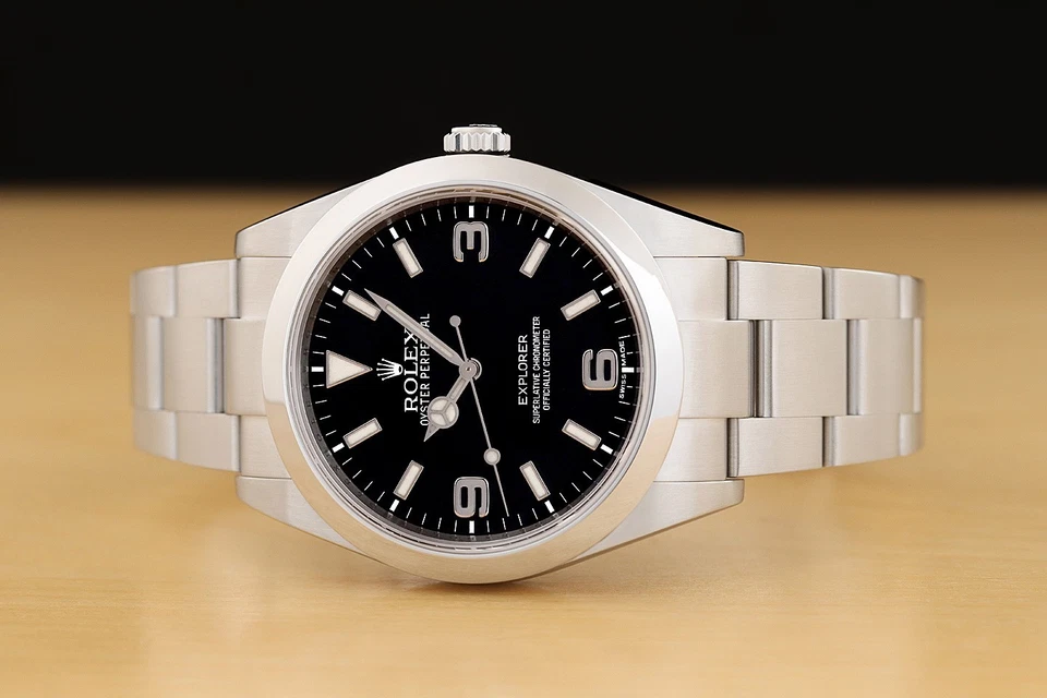 2015 Karte Rolex Explorer I 214270 MK1 Schwarze Arabische Edelstahl 39mm Uhr - Bild 3 von 4