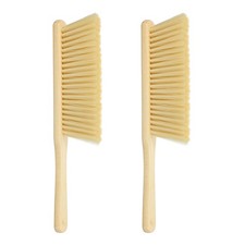 Cepillo antipolvo de madera 14 pulgadas escoba de mano cepillo de limpieza cerdas suaves amarillo 2 piezas