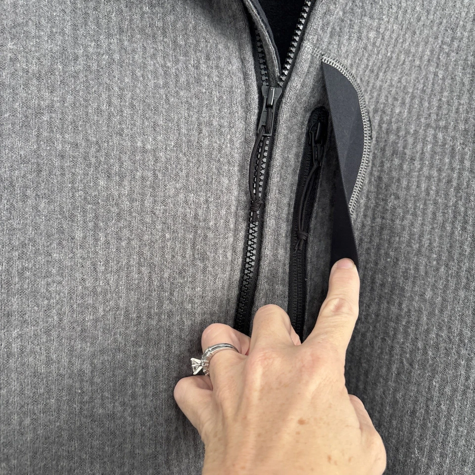 Chaqueta Obermeyer Para Hombre Manga Larga Cremallera Completa Gris Mezcla Lana Capa Talla M Foto 2 de 4