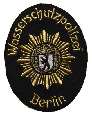Wasserschutz Polizei Berlin Ärmelabzeichen Polizeistern Bär Patch Gold 1960/70er