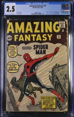 Amazing Fantasy #15 CGC GD+ 2.5 Off White to White 1st Appearance Spider-Man!
