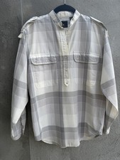 VTG LIZ CLAIBORNE SPORT Long Sleeve Tunic Gray Plaid Button Size 6 80s 1980s 90s