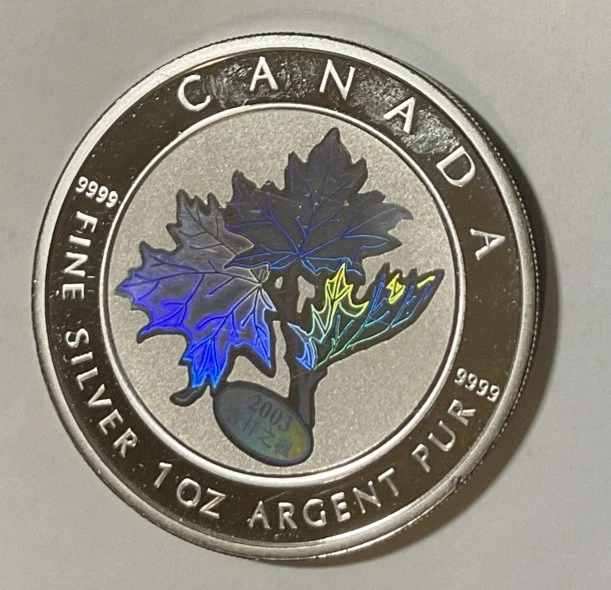 【美品】2003秋 銀レア3枚セット Canadian Maple Leaf 1 oz Precious Metal Content per Unit 2003
