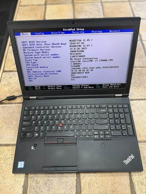 Lenovo ThinkPad P51 Intel i7-7700HQ Quadro M1200 - BOOTS TO BIOS - PARTS/REPAIR