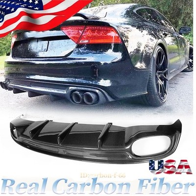 Fit for Audi A7 S-Line S7 2011-14 REAL CARBON Rear Bumper Lip Diffuser Bodykit