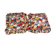 Ralph Lauren Thousand Flowers Floral Custom 2pc Decorative Ruffle Pillows