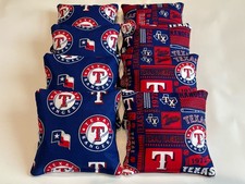 TEXAS RANGERS CORNHOLE BEAN BAGS SET OF 8 TOP QUALITY TOSS GAME