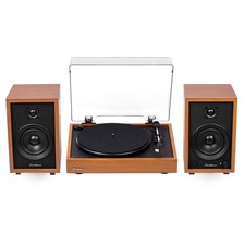 Electrohome Montrose Wireless Vinyl Player  McKinley Powered Bookshelf Speakers