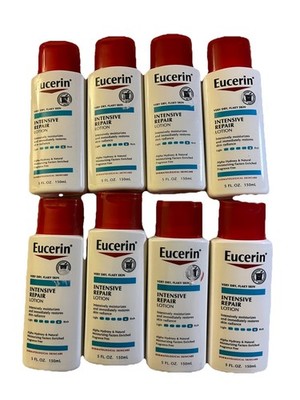 LOT OF 8 Eucerin Intensive Repair Lotion - Very Dry & Flaky Skin, 5 fl oz each