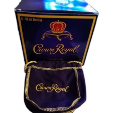 6 Crown Royal Small Purple Bags With Box