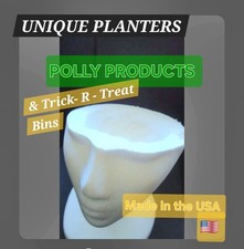 FOU (4) POLLY PRODUCTS foam head Bowls/Candy Bins/Planters 7.5" H Made in USA