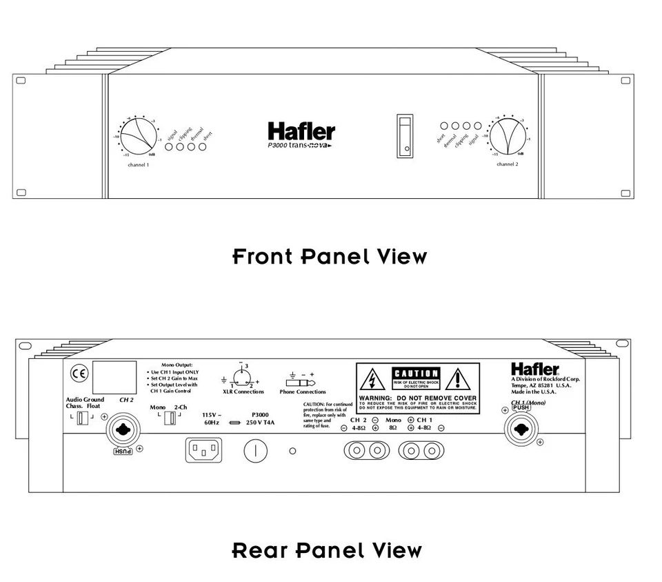 Hafler P1500 Trans-Nova Pro Power Amp Amplifier -tested 08/04/2025 - Image 3 of 4
