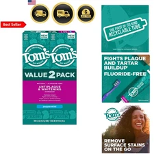 Natural Toothpaste Fluoride-Free Antiplaque Whitening Peppermint 2 Pack