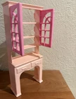 VINTAGE BARBIE DREAMHOUSE REPLACEMENT FURNITURE Hutch Pink With Doors Bookshelf