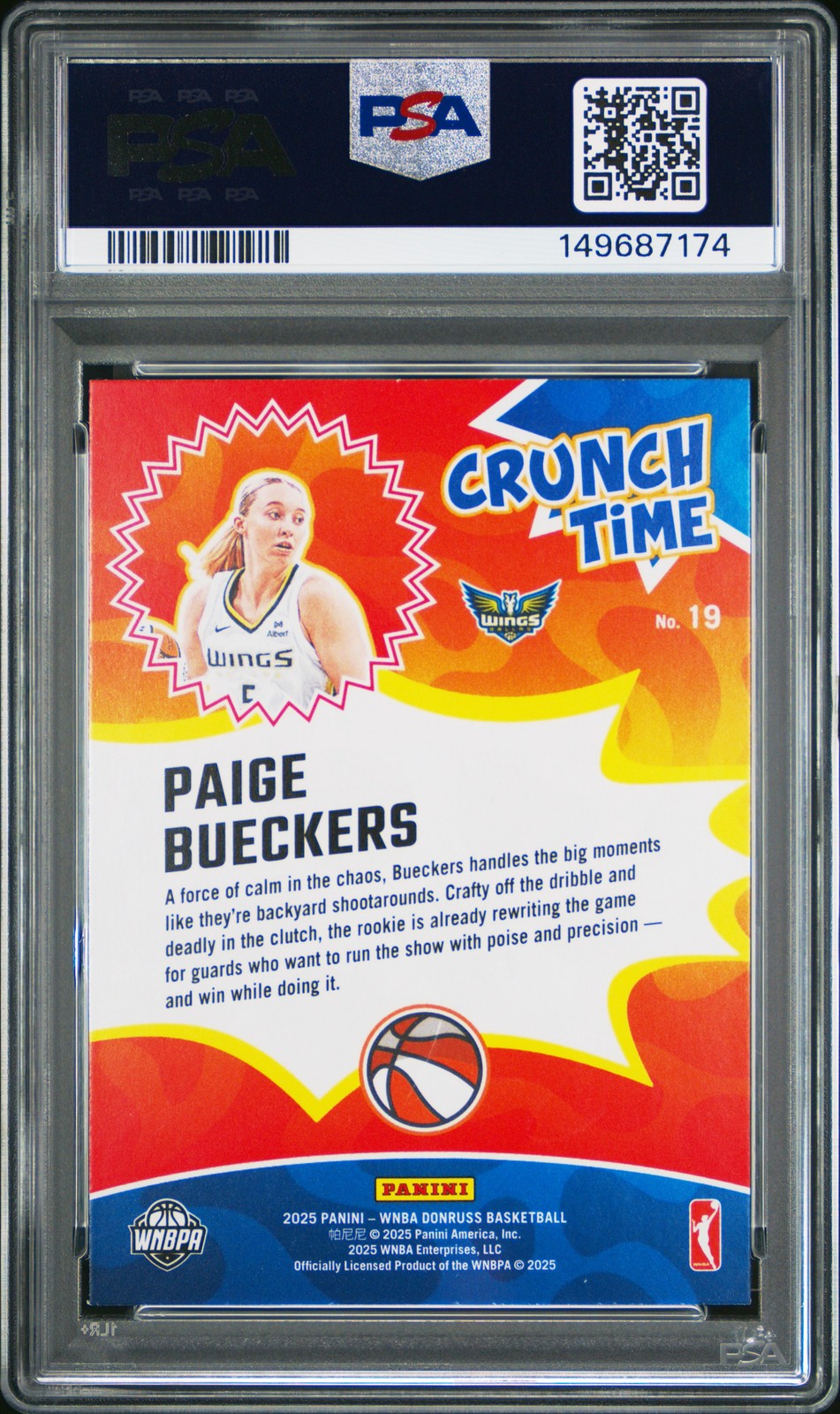2025 PANINI DONRUSS WNBA CRUNCH TIME DIAMOND #19 PAIGE BUECKERS PSA 9 view 2