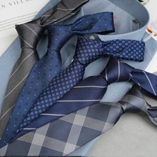 100 Blue Silk Business Tie - 3 Inch Men's Formal Professional Necktie