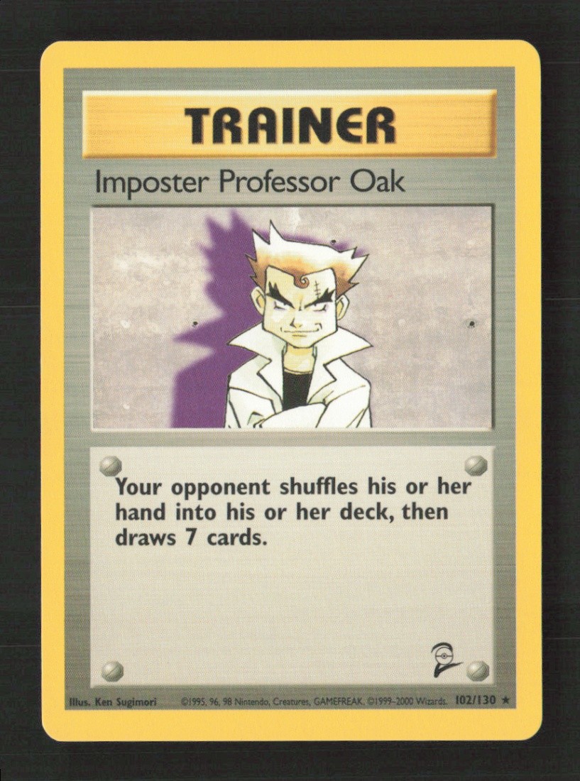 Imposter Professor Oak Rare Normal Base Set 2 102/130 NM Pokémon TCG