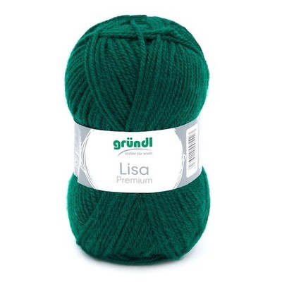 GRÜNDL WOLLE LISA PREMIUM UNI 50 GRAMM TANNENGRÜN 100G/3,18 EURO NEU OVP