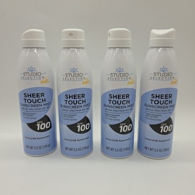 (4) SPF 100 Sunscreen Sheer Touch Mist 5.5 oz/ea UVA/UVB Water Resistant 80 Mins
