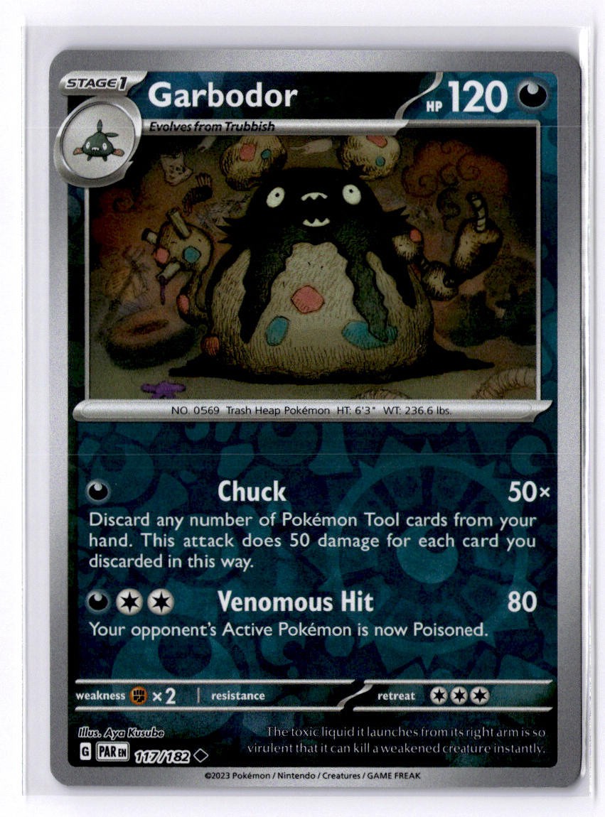 Reverse Holofoil Garbodor - 117/182 - NM - Paradox Rift