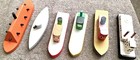 Set of 6 Handmade/Painted Wood Tug Boats By Walter Schoenrock (Folk Art Michigan — photo 1