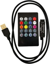 RTNLIT 20 Keys 5V Music Infrared Remote Controller, RGB (Red, Green, Blue) 