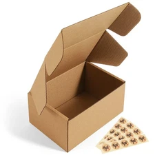 Eupako 6x4x3 Shipping Boxes Small Corrugated Cardboard Box - 25 Pack Brown Ma...