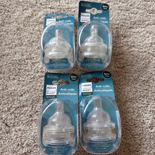New Philips AVENT Anti-Colic Flow 2 Nipples 6m FOUR 2-Packs - 8 Total Nipples