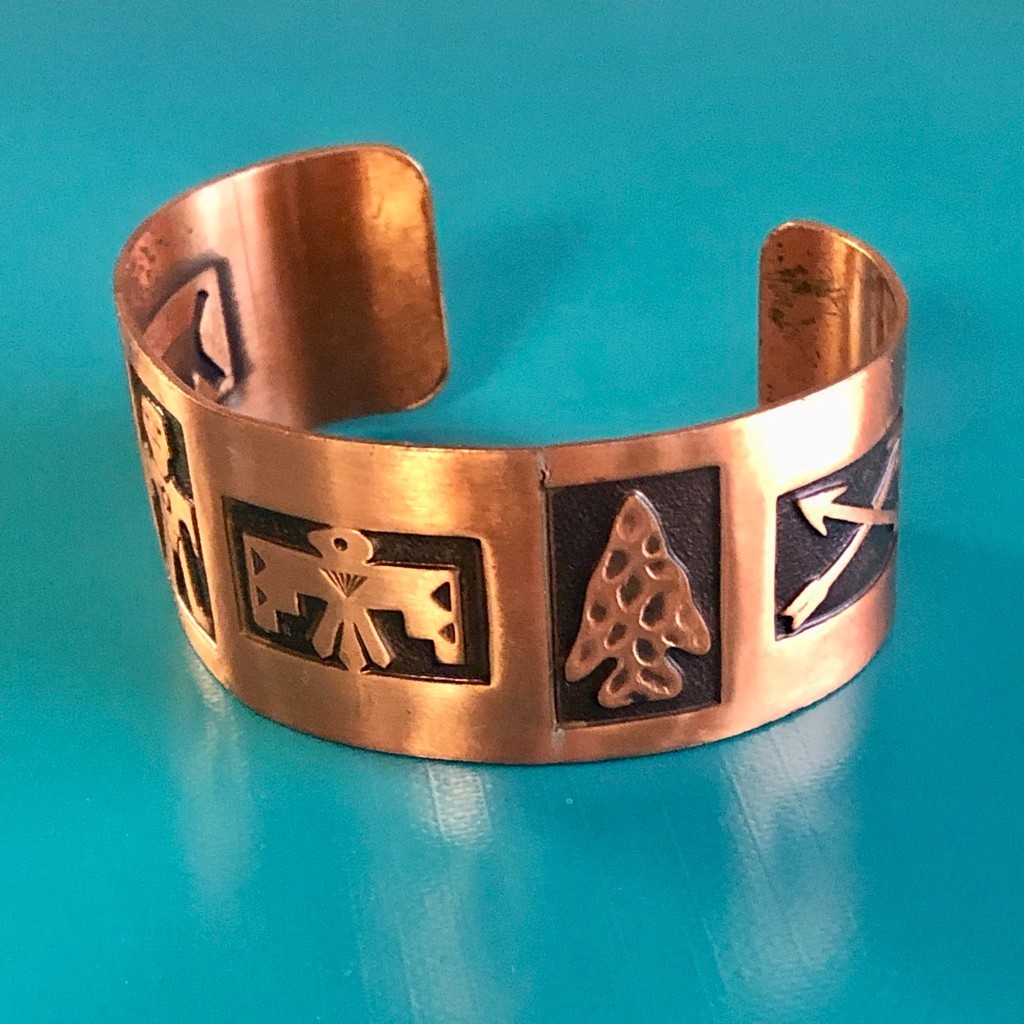 VTG Solid Copper CUFF BRACELET 2.25"Southwest Nat… - image 5
