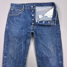 Levis 501 Jeans Men 34x32 Blue Button Fly Denim Pant Original Classic Tag36x34
