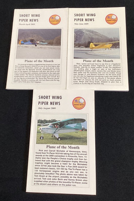 Short Wing Piper News 2009 Lot 3 Issues Club Small Airplane Aircraft Periodical