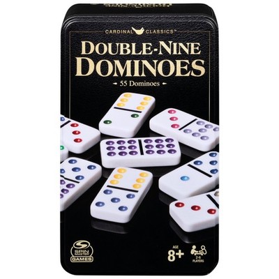 Spin Master Games Double 9 Dominoes Set in Storage Tin Classic Tile Game