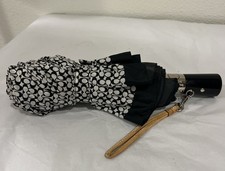 COACH Black And White ONE-TOUCH UMBRELLA Signature C Travel Compact