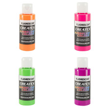 Createx Fluorescent Acrylic Airbrush Colours 60mL/2oz Bottles (Full Range)
