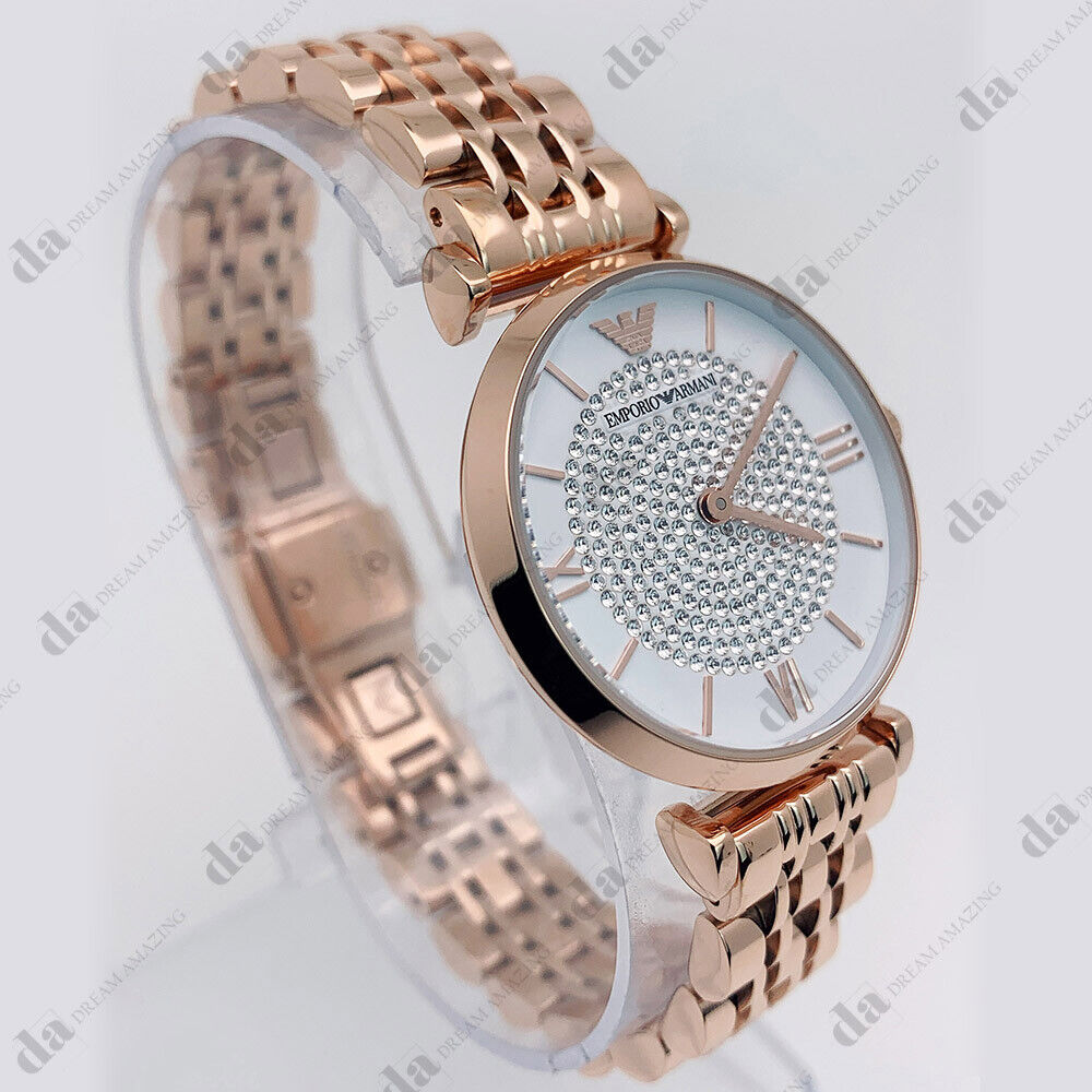 Emporio Armani Women's Two-Hand Rose Gold-Tone Stainless Steel Watch -  AR11244 - Watch Station