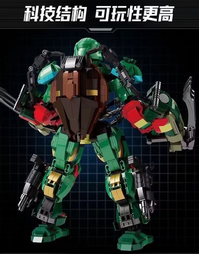 Wangao Red Mecha Ninja Turtle Raffaello Set Blocco Costruzioni Mutant Movie BricksToy - Foto 10 di 25