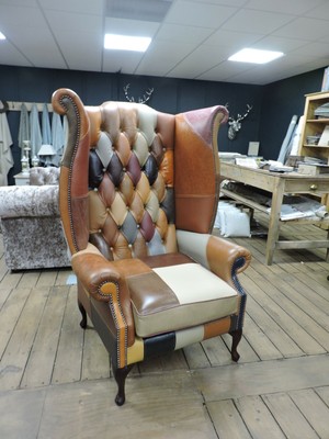 queen anne patchwork chair