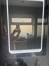 mirrored bathroom cabinet with light