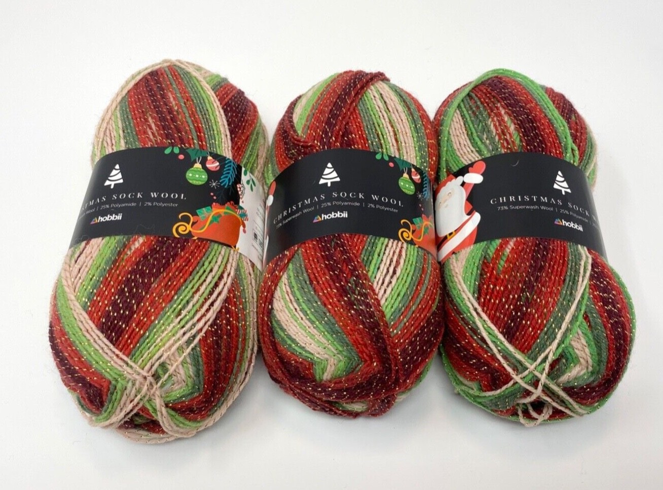 Hobbii Christmas Sock Wool Glitter (Limited Ed) Superwash Wool, 02