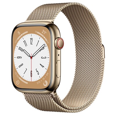 Apple Watch Series 8 45mm Cellular Edelstahl GOLD Zustand: Sehr Gut