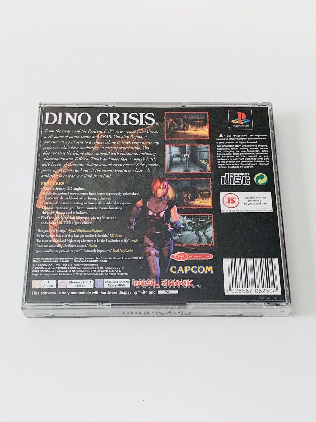 MEGA RARE DINO CRISIS 2 PLAYSTATION PS1 GAME PAL VERSION BLACK LABEL  *COLLECTORS