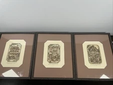 Alice V. Scott Signed Etchings- Village Bakery, Grammas Antiques,Corner Flowers