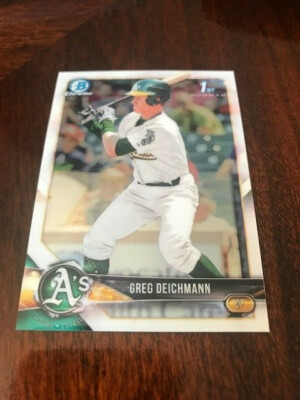 2018 BOWMAN CHROME 1ST CARD RC GREG DEICHMANN OAKLAND ATHLETICS - C5595-7